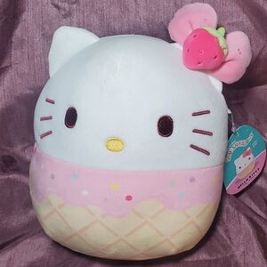Sanrio Hello Kitty Ice Cream Plush in Pink and White